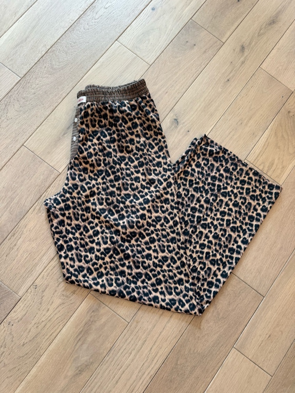 Women's Leopard Print Pull-On Trousers - Brown/Black